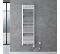 doporro Radiateur de Salle de Bain Sèche-Serviette 160x60cm Radiateur Tubulaire Vertical Chauffage Électrique Blanc avec Résistance pour Radiateur 800W
