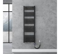 doporro Radiateur de Salle de Bain Sèche-Serviette 160x60cm Radiateur Tubulaire Vertical Chauffage Électrique Gris-Noir avec Résistance pour Radiateur 800W