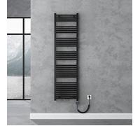 doporro Radiateur de Salle de Bain Sèche-Serviette 180x50cm Radiateur Tubulaire Vertical Chauffage Électrique Gris-Noir avec Résistance pour Radiateur