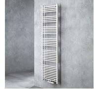 doporro Radiateur de Salle de Bain Sèche-Serviette 180x50cm Radiateur Tubulaire Vertical Chauffage à Eau Chaude Blanc