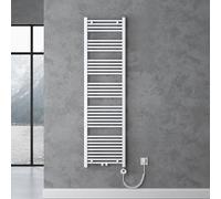 doporro Radiateur de Salle de Bain Sèche-Serviette 180x60cm Radiateur Tubulaire Vertical Chauffage Électrique Blanc avec Résistance pour Radiateur