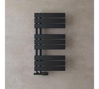 doporro Radiateur de Salle de Bain Sèche-Serviette 76x40cm Radiateur à Eau Chaude Gris Noir Sèche-Serviettes Design FN