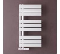 doporro Radiateur de Salle de Bain Sèche-Serviette 76x40cm Radiateur à Eau Chaude ou Électrique Blanc Sèche-Serviettes Design FN