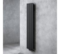 doporro Radiateur pour Chauffage Central 160x31cm Radiateur à Eau Chaude Panneau Monocouche Design Vertical Noir-Gris