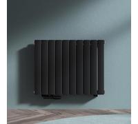 doporro Radiateur de Salle de Bains Chauffage Central 60 x 77 cm Radiateur à Eau Chaude Double Couches Horizontal Noir-Gris 849W
