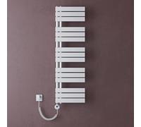 doporro Radiateur Sèche-Serviette Eau Chaude 131x40cm avec Résistance | 1000W, Blanc, Salle de Bain, FN