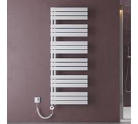 doporro Radiateur Sèche-Serviette Eau Chaude 159x60cm avec Résistance | 1000W, Blanc, Salle de Bain, FN