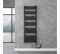 doporro Radiateur de Salle de Bain Sèche-Serviette 180x60cm Radiateur Chauffage Électrique Gris-Noir avec Résistance pour Radiateur