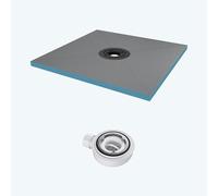 doporro Receveur à Carreler Recoupable sur Mesure pour Douche Bac de Douche avec Pente Intégrée 100x120x4cm avec Bonde AL06 Design XPS