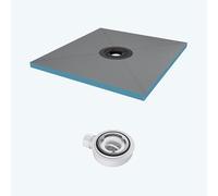 doporro Receveur à Carreler Recoupable sur Mesure pour Douche Bac de Douche avec Pente Intégrée 90x100x4cm avec Bonde AL06 Design XPS