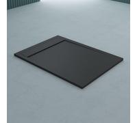 doporro Receveur de Douche 90x140 Bac à Douche Ultra Plat en Fonte Minérale Gris-Noir Quore 90x140x3cm + Bonde AL06
