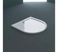 doporro Receveur de Douche 90x90 Bac à Douche Demi-cercle Extraplat Acrylique Banc Faro4 90x90x4cm