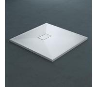 doporro Receveur de Douche 90x90 Bac à Douche Ultra Plat Blanc Geoma06 90x90x4cm + Bonde AL02
