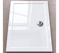 doporro Receveur de Douche Rectangulaire 70x100 H 4 cm en Acrylique Renforcé Blanc Brillant, Installation au Sol - Faro2