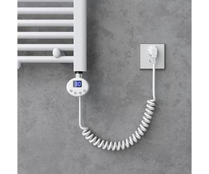 doporro Résistance pour Radiateur Blanc Élément Chauffant pour Sèche-Serviette de Salle de Bain 800W avec Contrôleur de Température Heizstab-02
