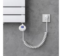doporro Résistance pour Radiateur Blanc Élément Chauffant Sèche-Serviette | Salle de Bain, 1000W, avec Contrôleur de Température, Heizstab-02