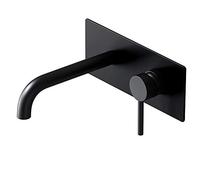 doporro Robinet Mural Encastré Noir Mat Mitigeur pour Lavabo et Vasque