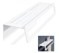 doporro Serviteur de Douche Mural avec Porte-Serviettes Étagère Douche | Blanc, Acier au Carbone, Organisateur de Toilettes, 50cm, pour Salle de Bain Cuisine, Tavrin-04