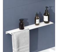 doporro Serviteur de Douche Mural avec Porte-Serviettes Étagère Douche Blanc Mat en Aluminium Organisateur de Toilettes 60 cm pour Salle de Bain Cuisine Reglo-06