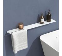 doporro Serviteur de Douche Mural avec Porte-Serviettes Étagère Douche Blanc Mat en Aluminium Organisateur de Toilettes 80 cm pour Salle de Bain Cuisine Reglo-06