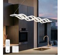 doporro Suspension LED Lampe Blanche Moderne 60W Ondulée Lustre Réglable 3900LM Éclairage avec Télécommande Design Alivetta3301