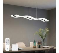 doporro Suspension LED Lampe Noire Moderne 36W Vague Lustre Réglable 2340LM Éclairage Suspendu avec Télécommande Design Alivetta3300