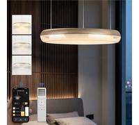 doporro Suspension Luminaire LED Dimmable, Éclairage Suspendu Intérieur Or, 30W, IRC ≥ 95, 3000K-6000K, Lustre Réglable, Télécommande et App, Salon Salle à Manger, Luvina03