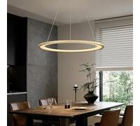 doporro Suspension Luminaire LED Dimmable Lampe Plafond Doré 30W Lustre Réglable Éclairage Suspendu Intérieur avec Télécommande Salon Salle à Manger Chambre Luvina01