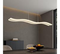 doporro Suspension LED Lampe Blanche Moderne 36W Vague Lustre Réglable 2340LM Éclairage avec Télécommande Design Alivetta3300