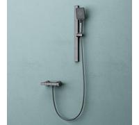 doporro Système de Douche avec Douchettes Douche à Main Pommeau de Douche Gris en Alliage d'Aluminium Mitigeur Salle de Bain avec Barre Coulissante à Réglage Continu de 70 cm Duschsystem10