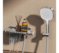 doporro Système de Douche avec Douchettes Douche à Main Robinet Baignoire Pommeau de Douche Chromé 3 Modes de Jet en Laiton Salle de Bain DSN-403