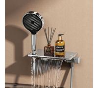 doporro Système de Douche avec Douchettes Douche à Main Robinet Baignoire Pommeau de Douche Chromé 4 Modes de Jet en Laiton Salle de Bain DSN-401