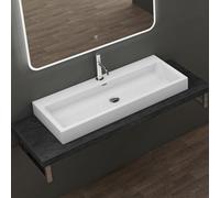 doporro Vasque à Poser 120cm Lavabo Suspendu Blanc Colossum06 Fonte Minérale Solid Surface 120x42x10cm