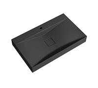 doporro Vasque à Poser 80cm avec Bonde Lavabo Suspendu Gris Noir Mat Colossum810 Fonte Minérale Solid Surface 80x48x12cm