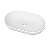 doporro Vasque à Poser Lavabo Lave Mains Blanc Mat 54x34x10,5cm