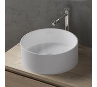 doporro Vasque à Poser Lavabo Lave Mains Ronde Circulaire 40x40x15cm