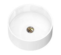 doporro Vasque à Poser Ronde Blanc Lavabo Circulaire Évier 40x40x15cm Lave Mains Salle de Bains Colossum804