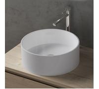 doporro vasque à poser ronde blanc lavabo circulaire évier 40x40x15cm lave mains salle de bains Colossum804