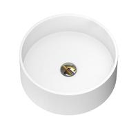 doporro Vasque à Poser Ronde Blanc Mat Lavabo Circulaire Évier 40x40x15cm Lave Mains Salle de Bains Colossum804