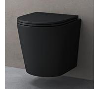 doporro WC Suspendu Cuvette Céramique Noir Mat Toilette Abattant Silencieux