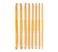 Doppelend Set de Crochets Double Face en Oxyde d'Aluminium Doré, Kit d'Artisanat pour Crochet et Tricot Professionnel