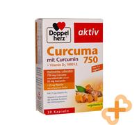 DOPPELHERZ Aktiv Curcuma 750 30 Capsules Vitamine D3 pour Muscle Santé Immune