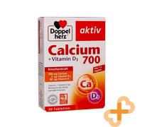 DOPPELHERZ Calcium Actif 700 + Vitamine D3 Pour Les Os Et Les Dents 30 Capsules