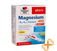 DOPPELHERZ Magnésium 400 Direct 20 Sachets Supplément De Complexe De Vitamines B