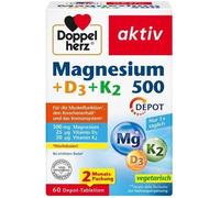 Doppelherz Magnesium 500+D3+K2 Depot Comprimés 60 pc