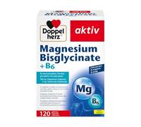 Doppelherz Magnesium Bisglycinate + B6 - Haute biodisponibilité - Réduction de la fatigue - Fonction musculaire et nerveuse - 120 gélules