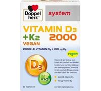 Doppelherz Vitamine D3 2000+K2 system comprimés 60 pc