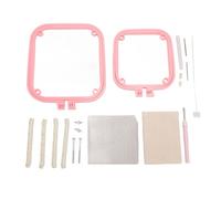 Doppelschicht Stickrahmen Tisch Stickrahmenhalter mit Nadeln für Handarbeiten Projekte Zuhause unterwegs ABS Edelstahl Stoff 1 Set Christmas Gifts (Rouge)