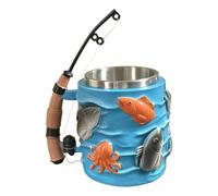 Doppelwandige Edelstahl Kaffeebecher -3D Relief Künstlerische Griff Si Reisekaffeebecher - 300ml Getränkebe-Edelstahl 3D-Relieftasse,Angelbecher Für Tee,für Heißgetränke, Milch, Saft, Latte, Tee, Bier