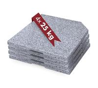 Doppler 4X Plaque de Granit 25kg | Socle lesté 50x50x4cm pour parasols à Bras articulé d'un diamètre Maximal de 300cm | Socle en Pierre Naturelle résistant aux intempéries avec poignée encastrée